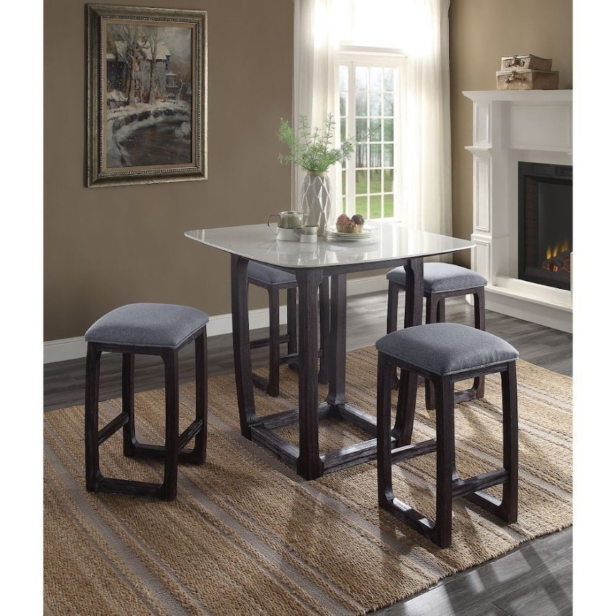 Acme Furniture Razo 5-Piece Pub Table Set