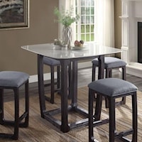 Contemporary Counter Height Table with Marble Top