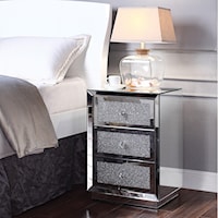 End Table with with Faux Crystal Drawer Fronts