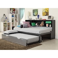 Contemporary Daybed Bed & Trundle with Bookcase Storage