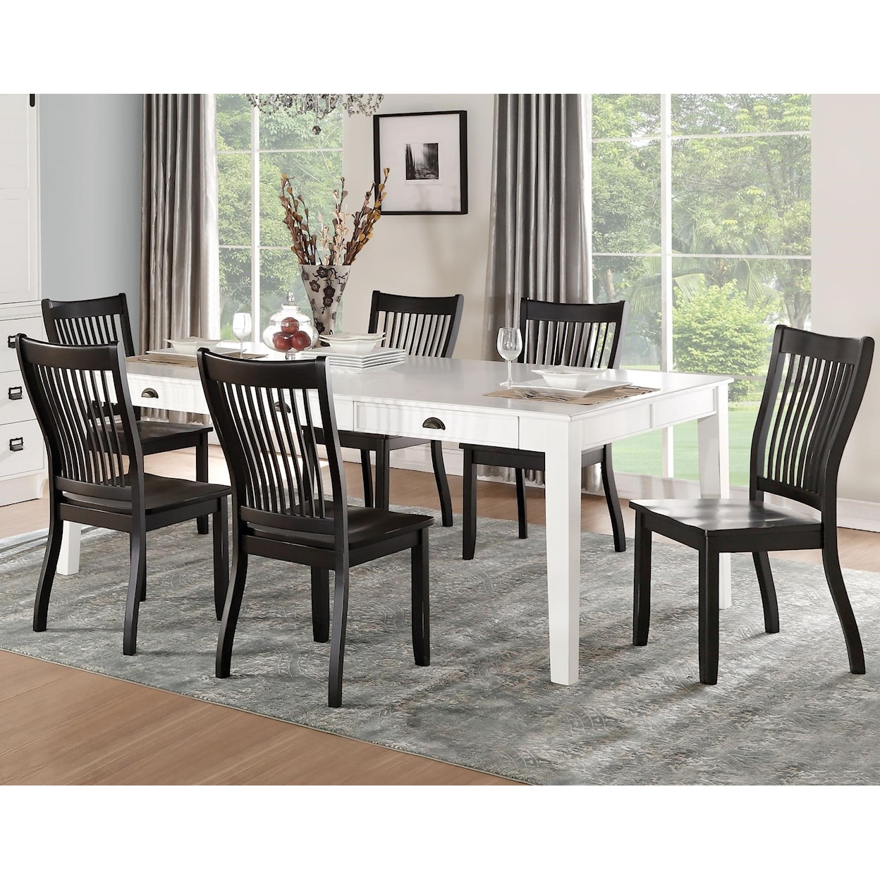 Acme Furniture Renske Dining Table Set with 6 Chairs