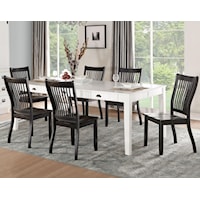Casual Dining Table Set with 6 Chairs