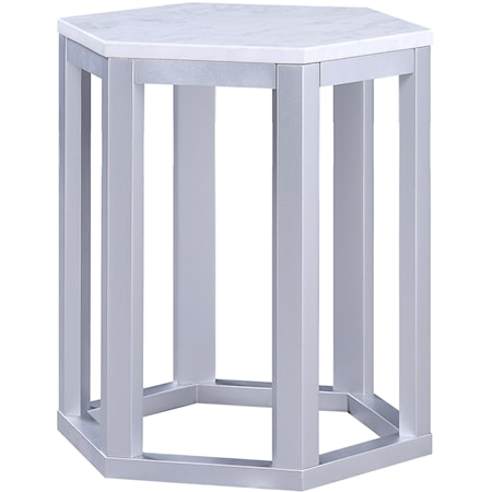 2-Pack of Contemporary End Tables with Marble Tops