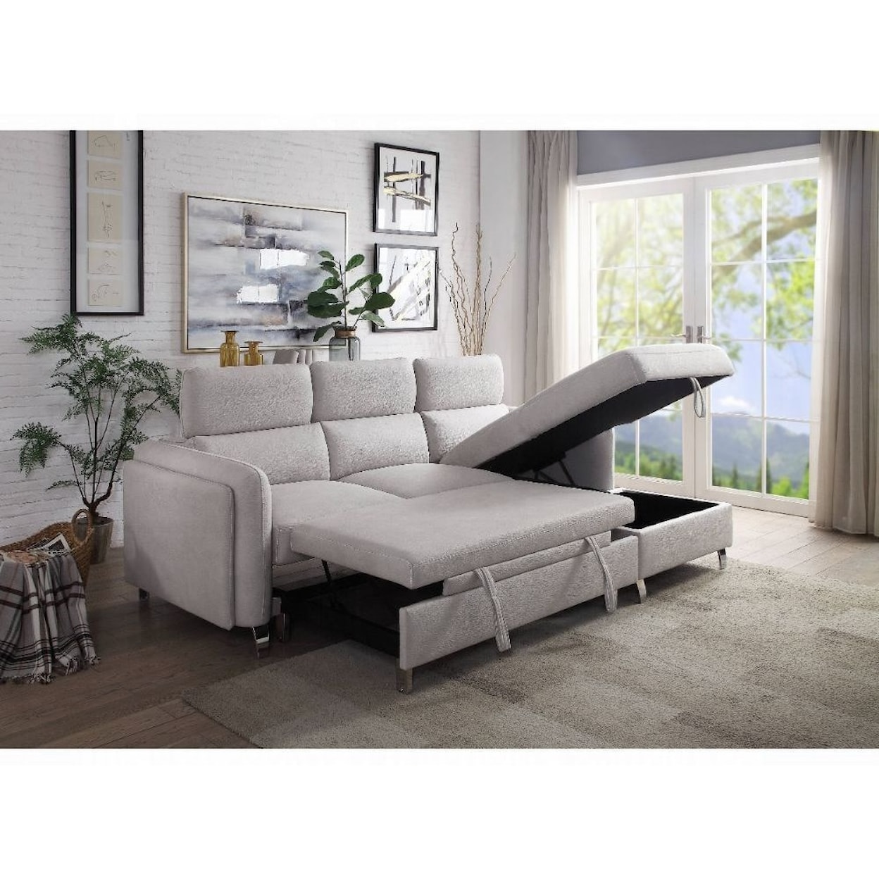 Acme Furniture Reyes Sectional Sofa with Sleeper