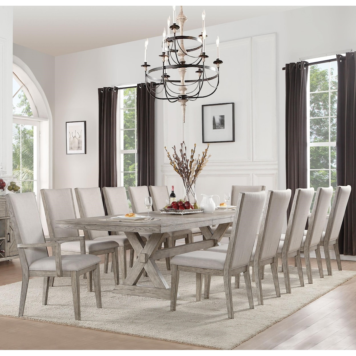 Acme Furniture Rocky Dining Table Set for 12