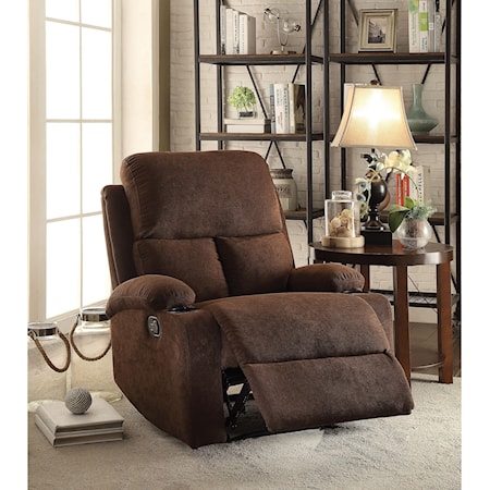 Casual Motion Recliner with Pillow Arms