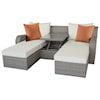 Acme Furniture Salena Patio Sectional & 2 Ottomans (2 Pillows)