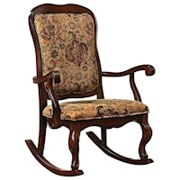 Traditional Rocking Chair with Upholstered Seat and Back