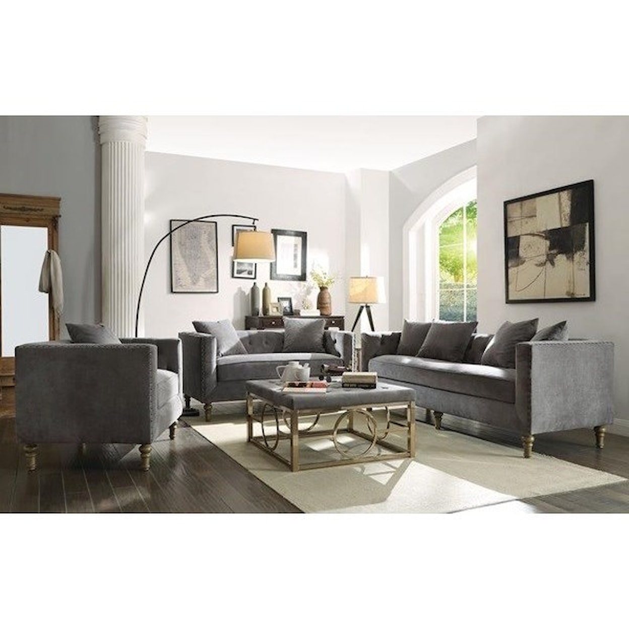 Acme Furniture Sidonia Sofa with 4 Pillows