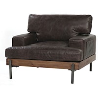 Industrial Leather Chair with RF Side Pocket
