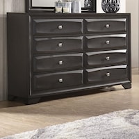 Transitional 8-Drawer Dresser with Safety Stop Drawers