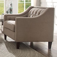 Transitional Tufted Chair with Sloped Arms
