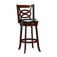 Contemporary Swivel Counter Stool with Knot Lattice Back