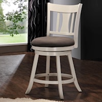 Transitional Counter Height Chair with Upholstered Swivel Seat