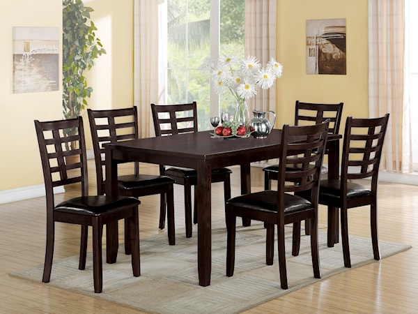 Dining Set with 6 Side Chairs