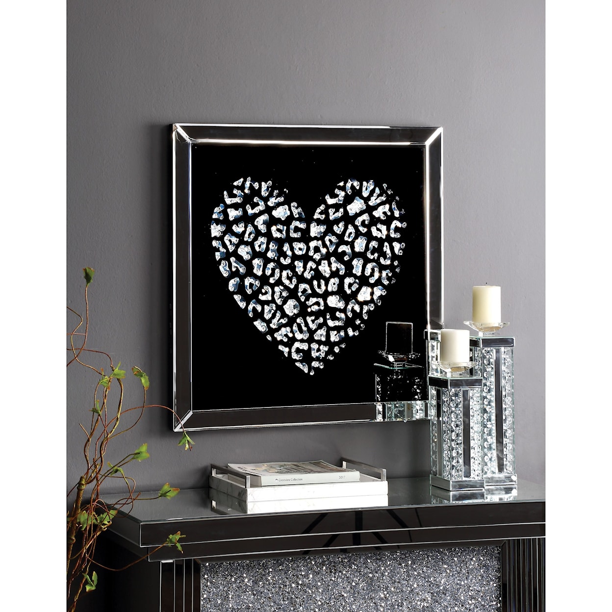 Acme Furniture Talisha HEART MIRRORED WALL ART |