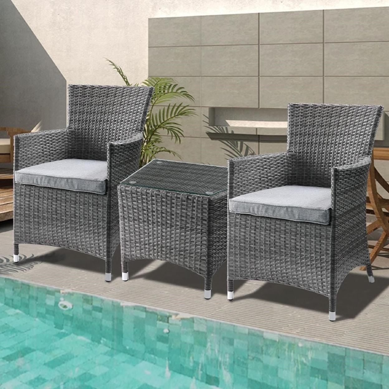 Acme Furniture Tashelle Patio Bistro Set (3Pc)