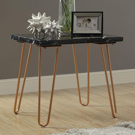 Contemporary Marble-Top End Table