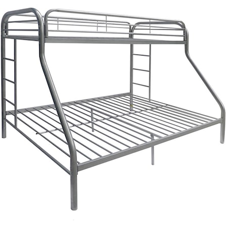 Kid's Extra Large Twin Over Queen Size Bunk Bed with 2 Ladders