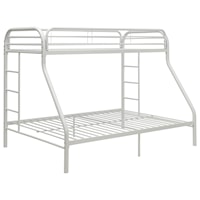 Kid's Extra Large Twin Over Queen Size Bunk Bed with 2 Ladders