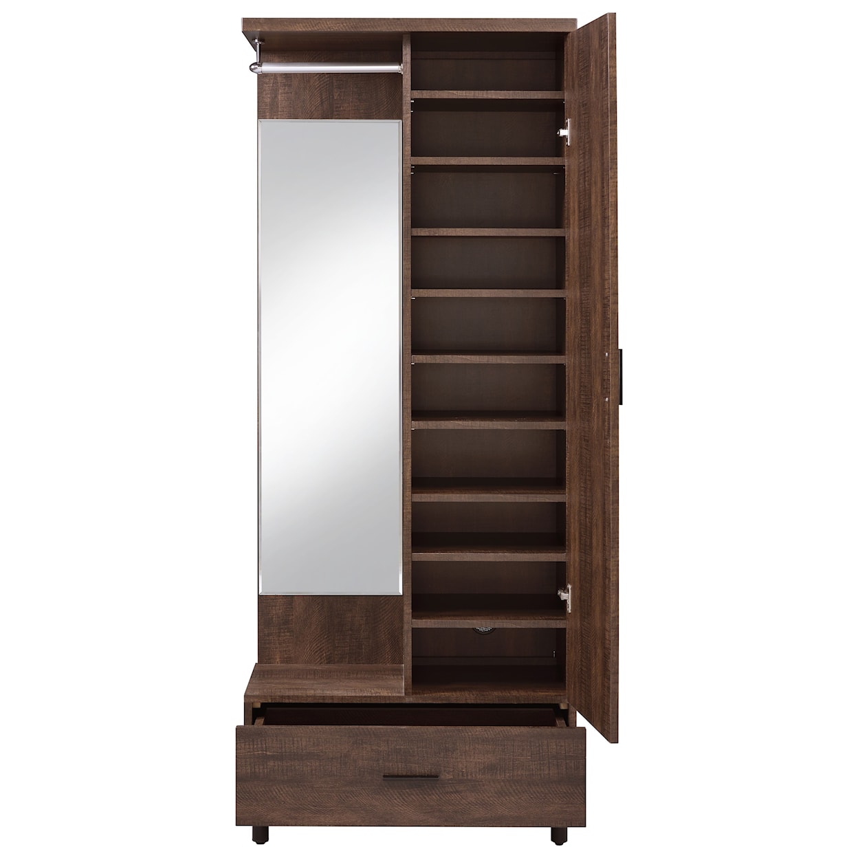 Acme Furniture Tsula CAPPUCCINO SHOE STORAGE WITH MIRROR |