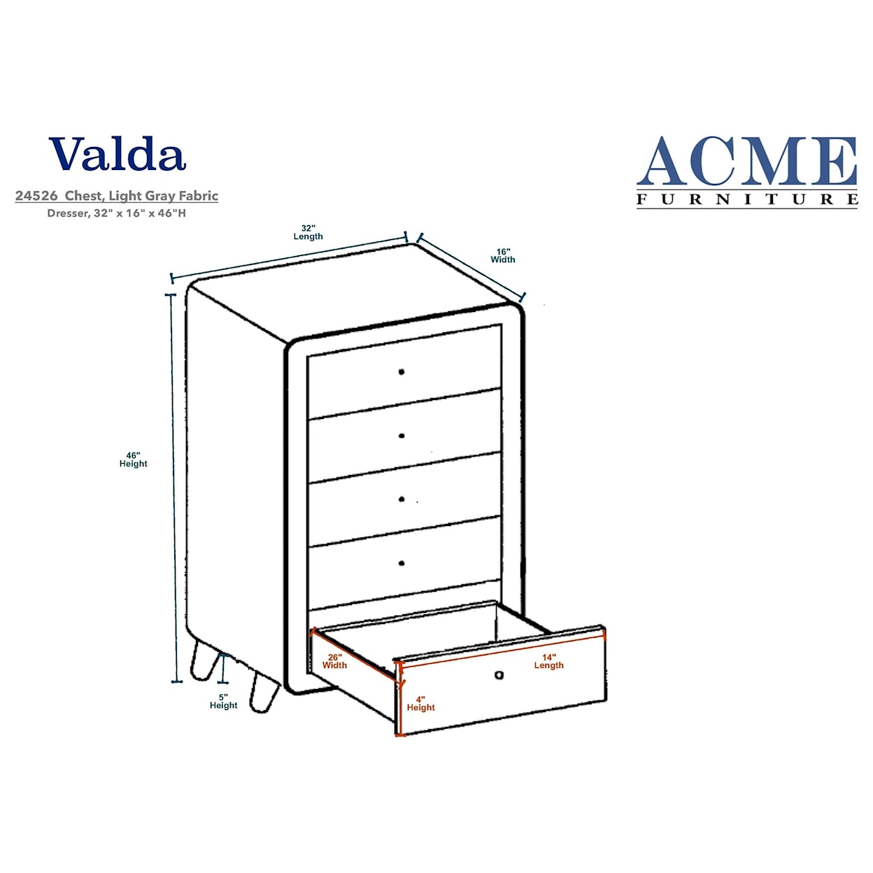 Acme Furniture Valda Chest