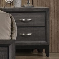 Contemporary Weathered Gray 2-Drawer Nightstand