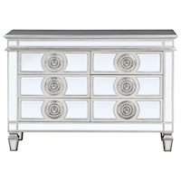 Glam Mirrored 49 Inch 6-Drawer Server