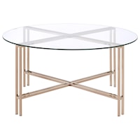 Glam Coffee Table with Glass Top