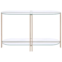 Glam Sofa Table with Glass Shelf