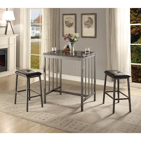Counter Height Dining Set with 2 Chairs