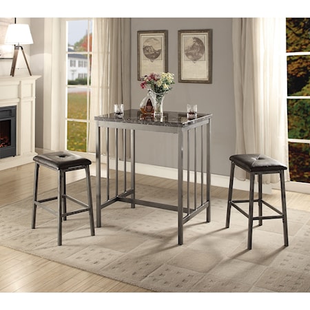 Counter Height Dining Set with 2 Chairs