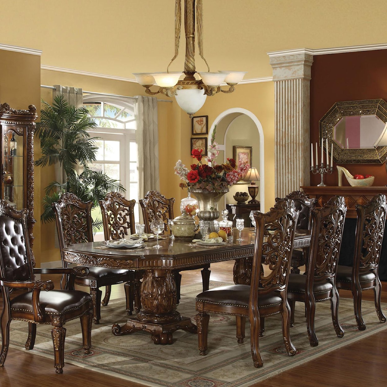 Acme Furniture Vendome Traditional Dining Table and Chair Set