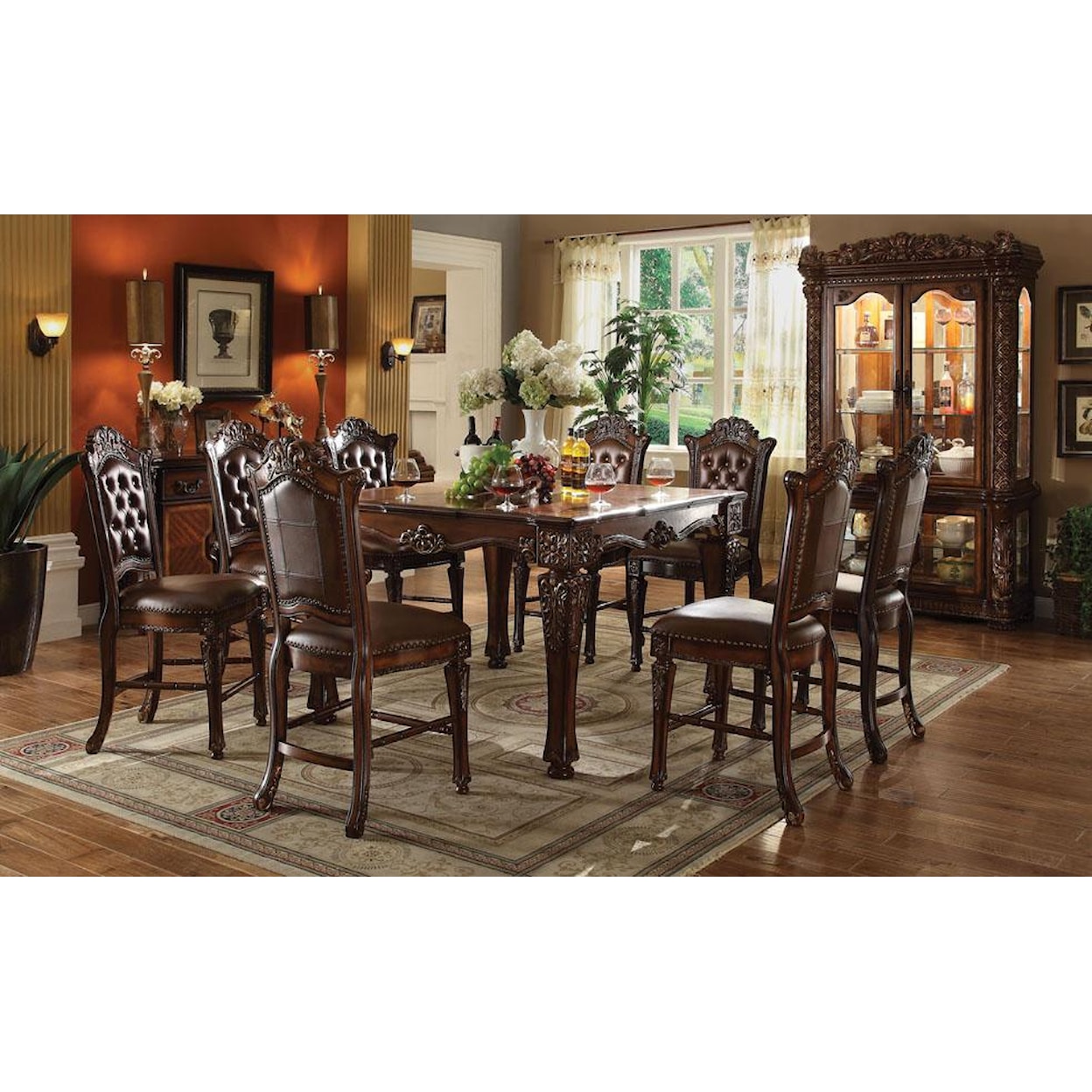 Acme Furniture Vendome 9 Piece Table and Chairs Set