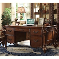 Double Pedestal Desk with 5 Drawers