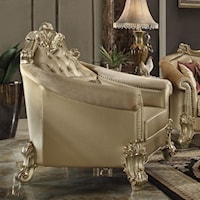 Traditional Tufted Back Chair with Accent Pillow