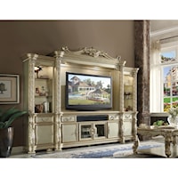 Traditional Entertainment Center with Display Storage