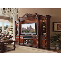 Traditional Entertainment Center with Display Storage