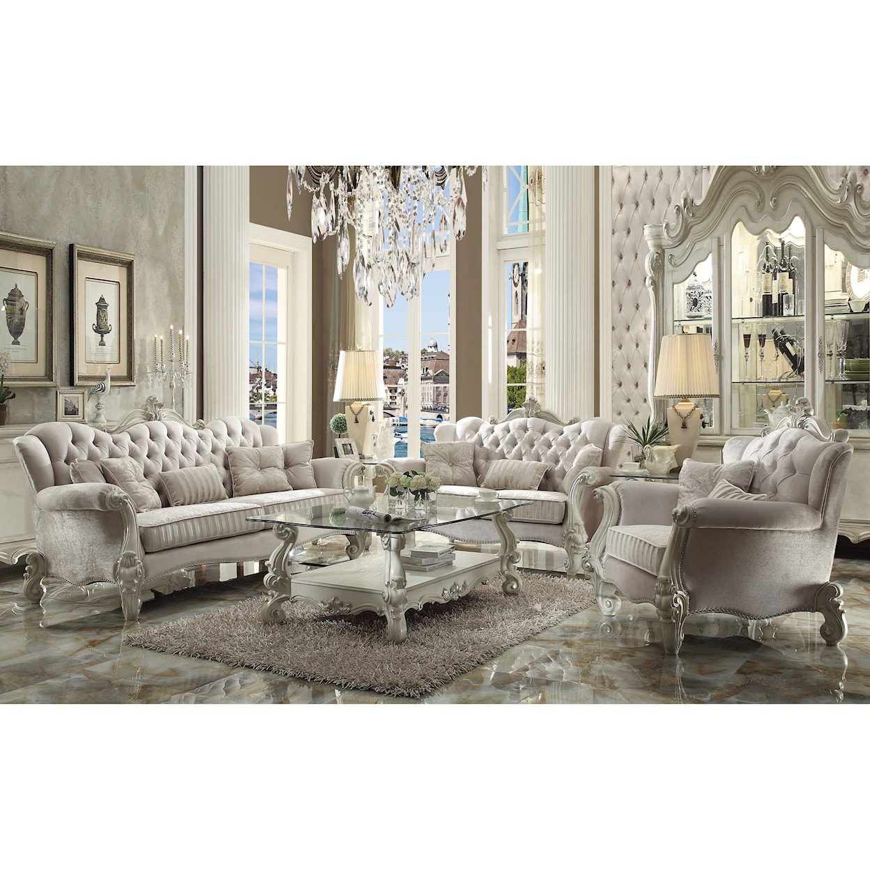 Acme Furniture Versailles Sofa w/5 Pillows