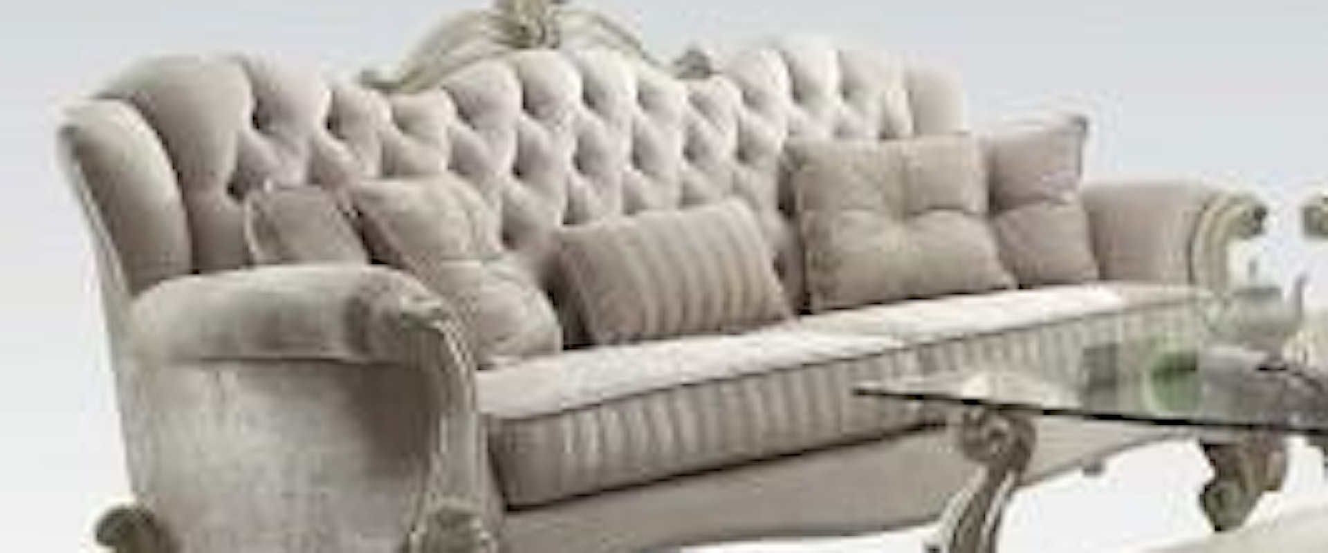 Traditional French Provincial Living Room Group 2 Ivory