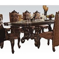 French Provincial Cherry Oak Formal Dining Table w/Leaves