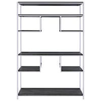 Contemporary Wood and Metal Bookshelf