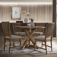 Transitional 5-Piece Round Table and Chair Set