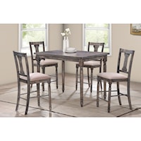 Transitional Counter Height Dining Set with 4 Chairs