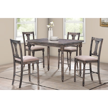 Counter Height Dining Set with 4 Chairs