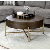 Contemporary Coffee Table with Champagne Base