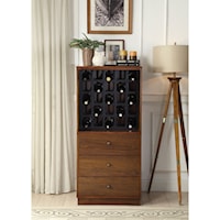 Tall Wine Cabinet with 3 Drawers