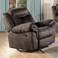 Casual Glider Recliner with Horizontal Tufting
