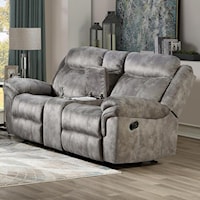 Reclining Glider Loveseat w/Console and Cupholders