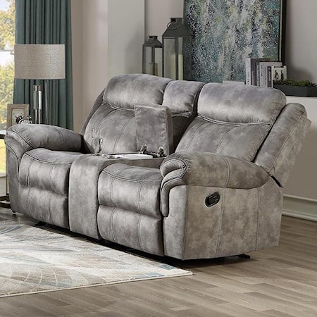 Reclining Glider Loveseat w/Console and Cupholders